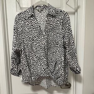 Black and White Polka Dot Blouse
